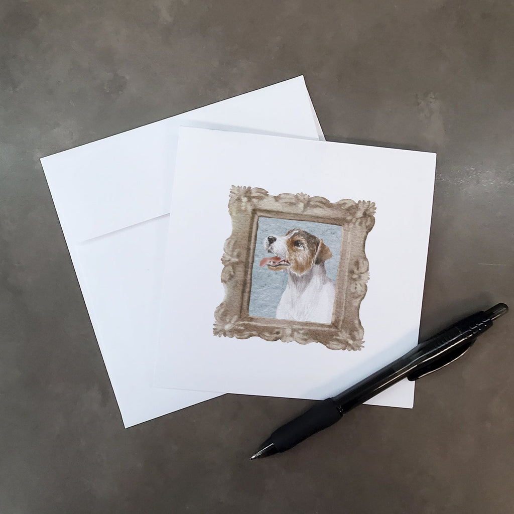 Jack Russell Terrier Tricolor Side View Pretty as a Picture Square Greeting Cards and Envelopes Pack of 8 Blank Cards with Envelopes Blank Thank You Note Greeting Cards Stationery