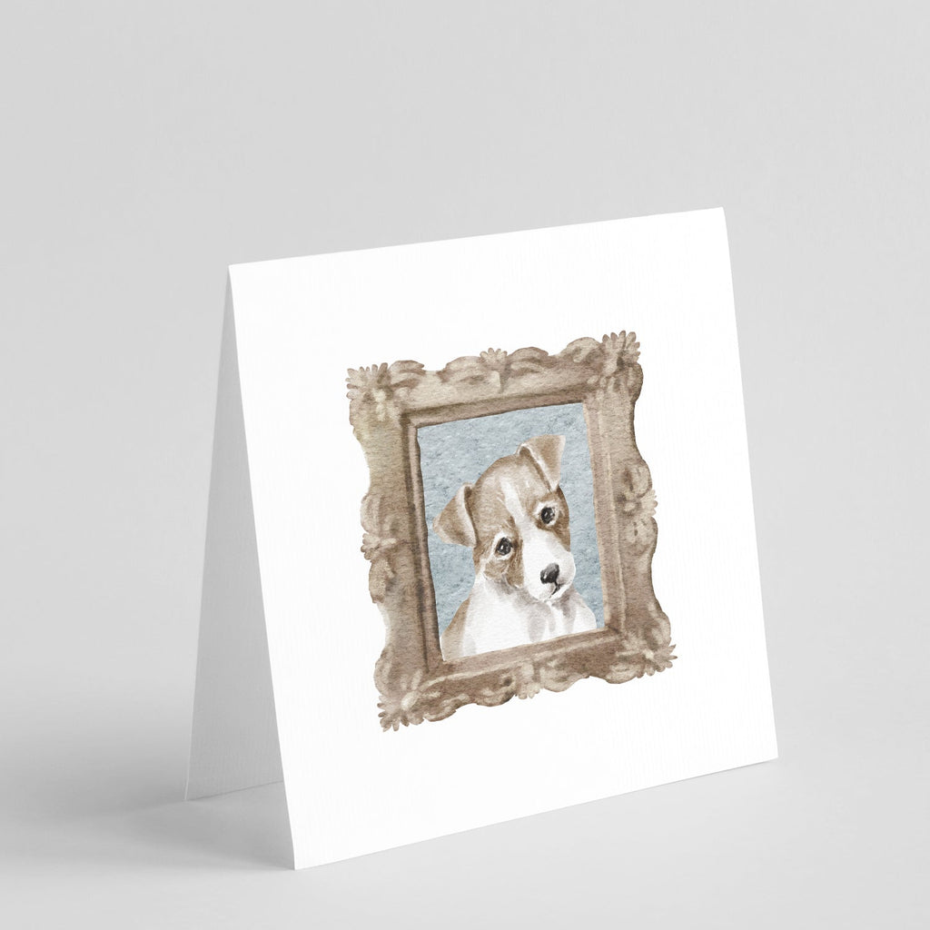 Jack Russell Terrier Tan White Puppy Pretty as a Picture Square Greeting Cards and Envelopes Pack of 8 Blank Cards with Envelopes Blank Thank You Note Greeting Cards Stationery