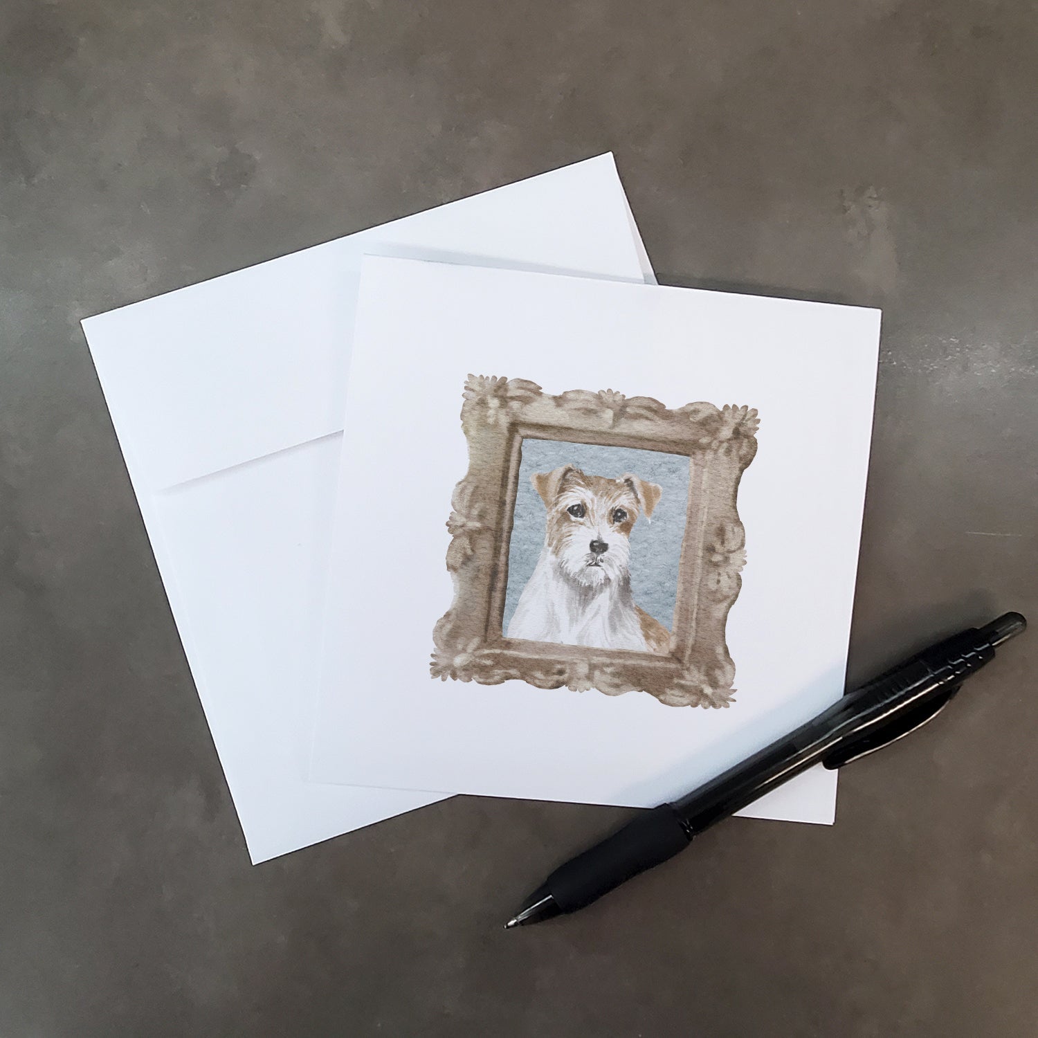 Jack Russell Terrier Tan White Front View Pretty as a Picture Square Greeting Cards and Envelopes Pack of 8 Blank Cards with Envelopes Blank Thank You Note Greeting Cards Stationery