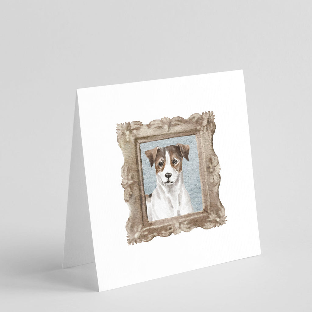 Jack Russell Terrier Tricolor Front View 2 Pretty as a Picture Square Greeting Cards and Envelopes Pack of 8 Blank Cards with Envelopes Blank Thank You Note Greeting Cards Stationery