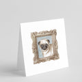 Pug Fawn Front View Pretty as a Picture Square Greeting Cards and Envelopes Pack of 8 Blank Cards with Envelopes Blank Thank You Note Greeting Cards Stationery