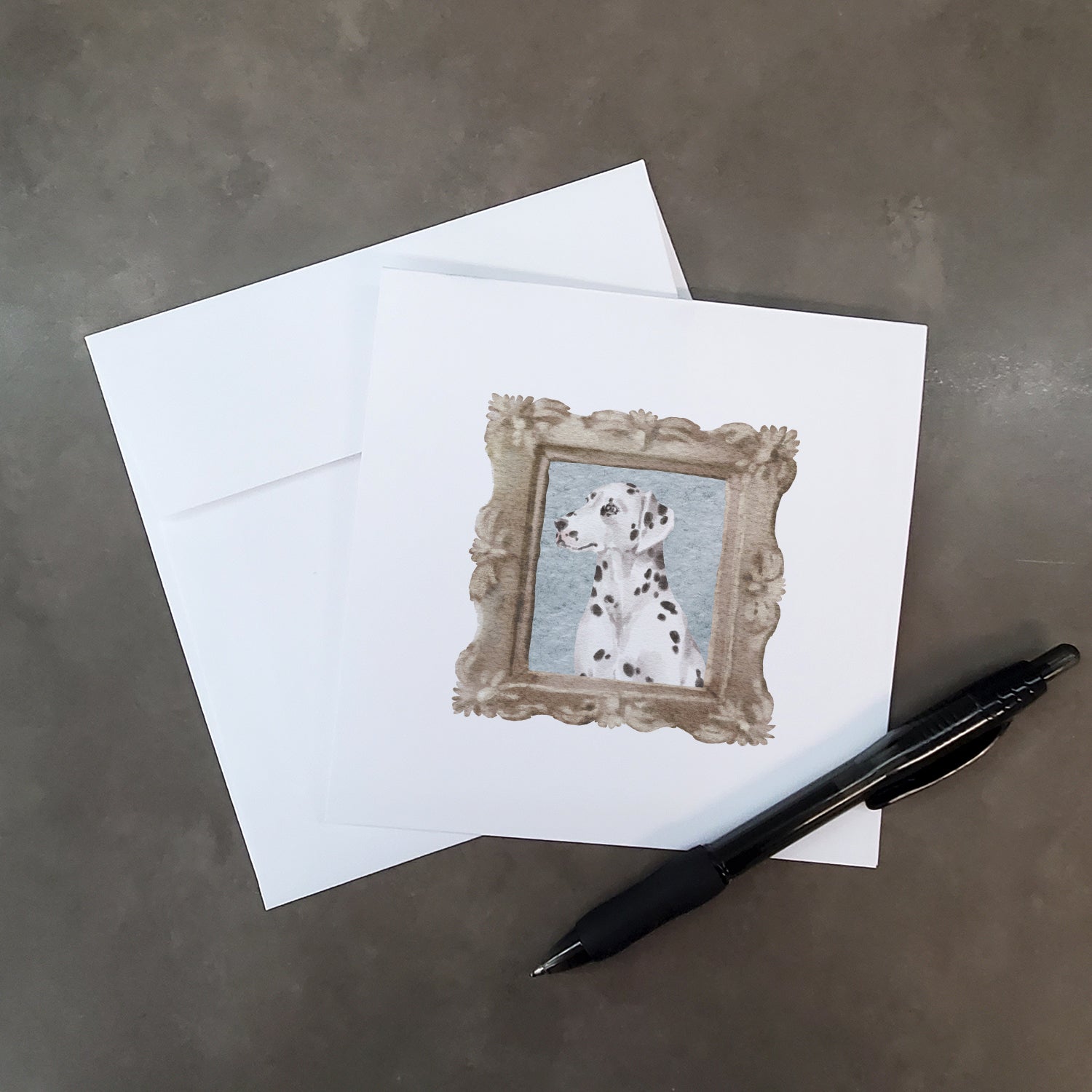 Dalmatian Side View 2 Pretty as a Picture Square Greeting Cards and Envelopes Pack of 8 Blank Cards with Envelopes Blank Thank You Note Greeting Cards Stationery