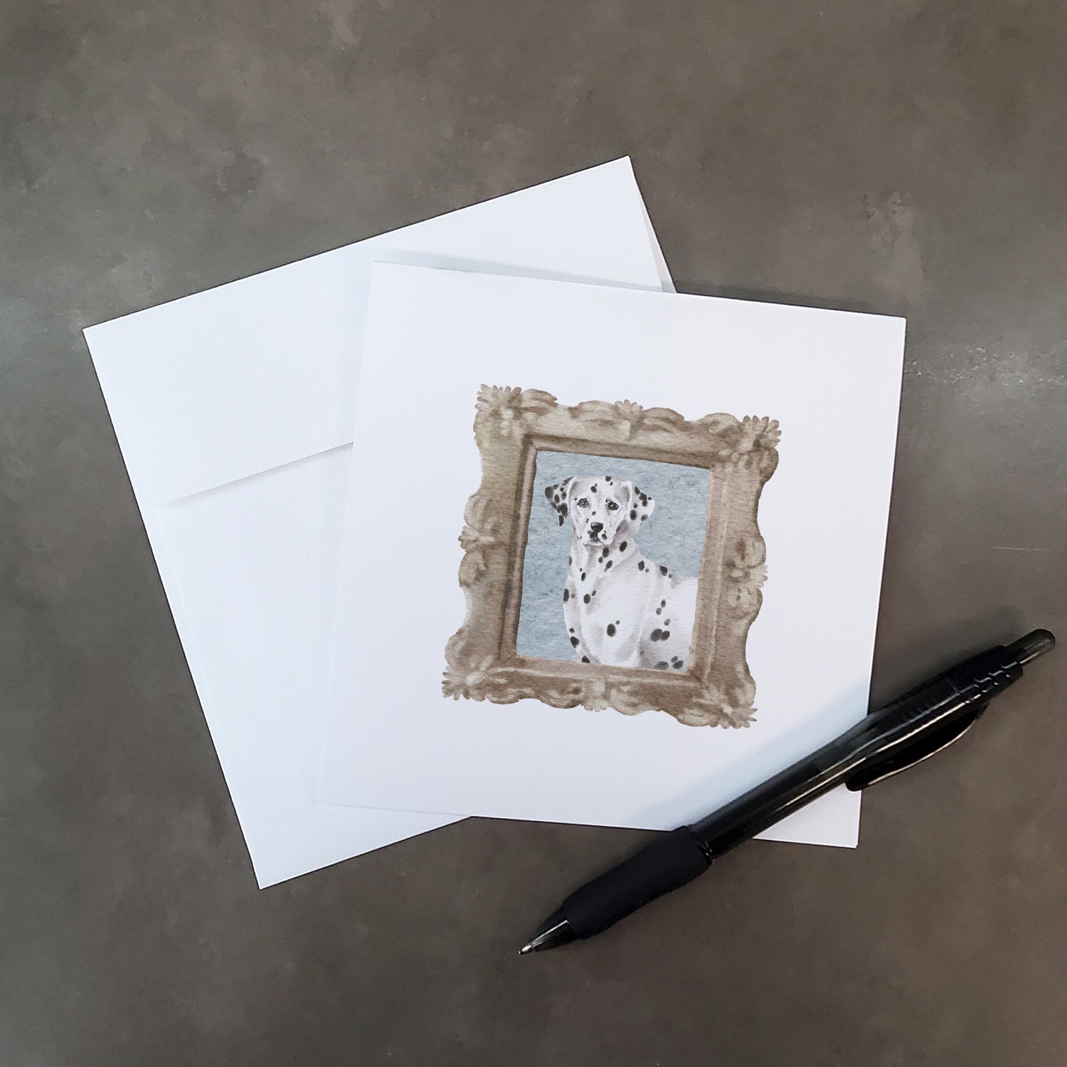 Dalmatian Front View Pretty as a Picture Square Greeting Cards and Envelopes Pack of 8 Blank Cards with Envelopes Blank Thank You Note Greeting Cards Stationery