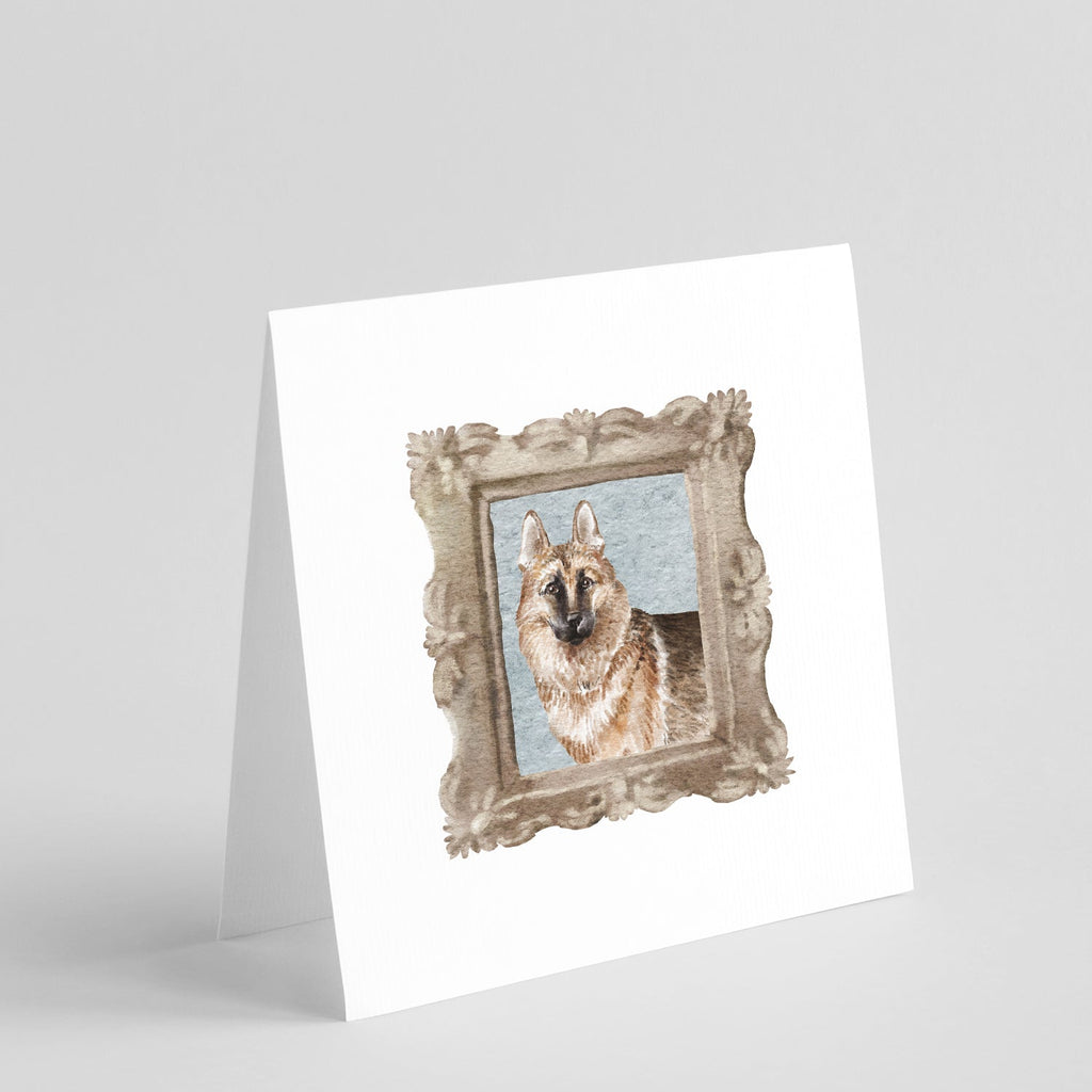 German Shepherd Front View Pretty as a Picture Square Greeting Cards and Envelopes Pack of 8 Blank Cards with Envelopes Blank Thank You Note Greeting Cards Stationery