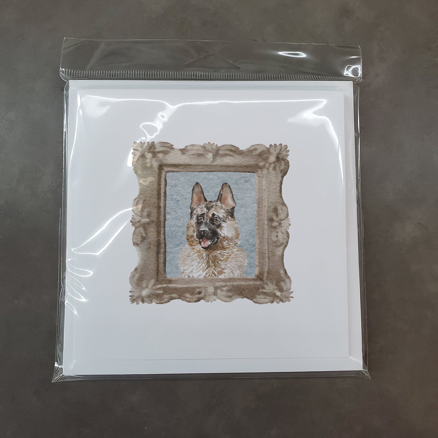 German Shepherd Front View 2 Pretty as a Picture Square Greeting Cards and Envelopes Pack of 8 Blank Cards with Envelopes Blank Thank You Note Greeting Cards Stationery