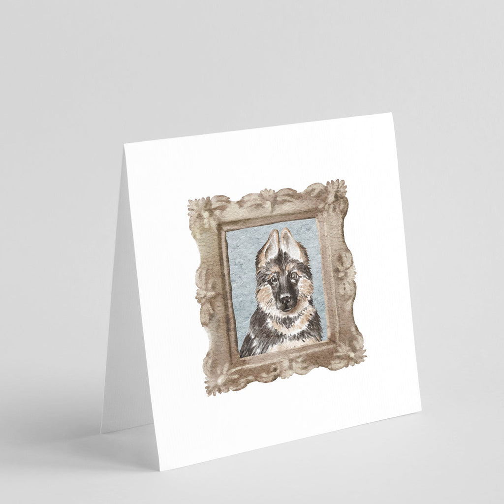 German Shepherd Puppy Pretty as a Picture Square Greeting Cards and Envelopes Pack of 8 Blank Cards with Envelopes Blank Thank You Note Greeting Cards Stationery