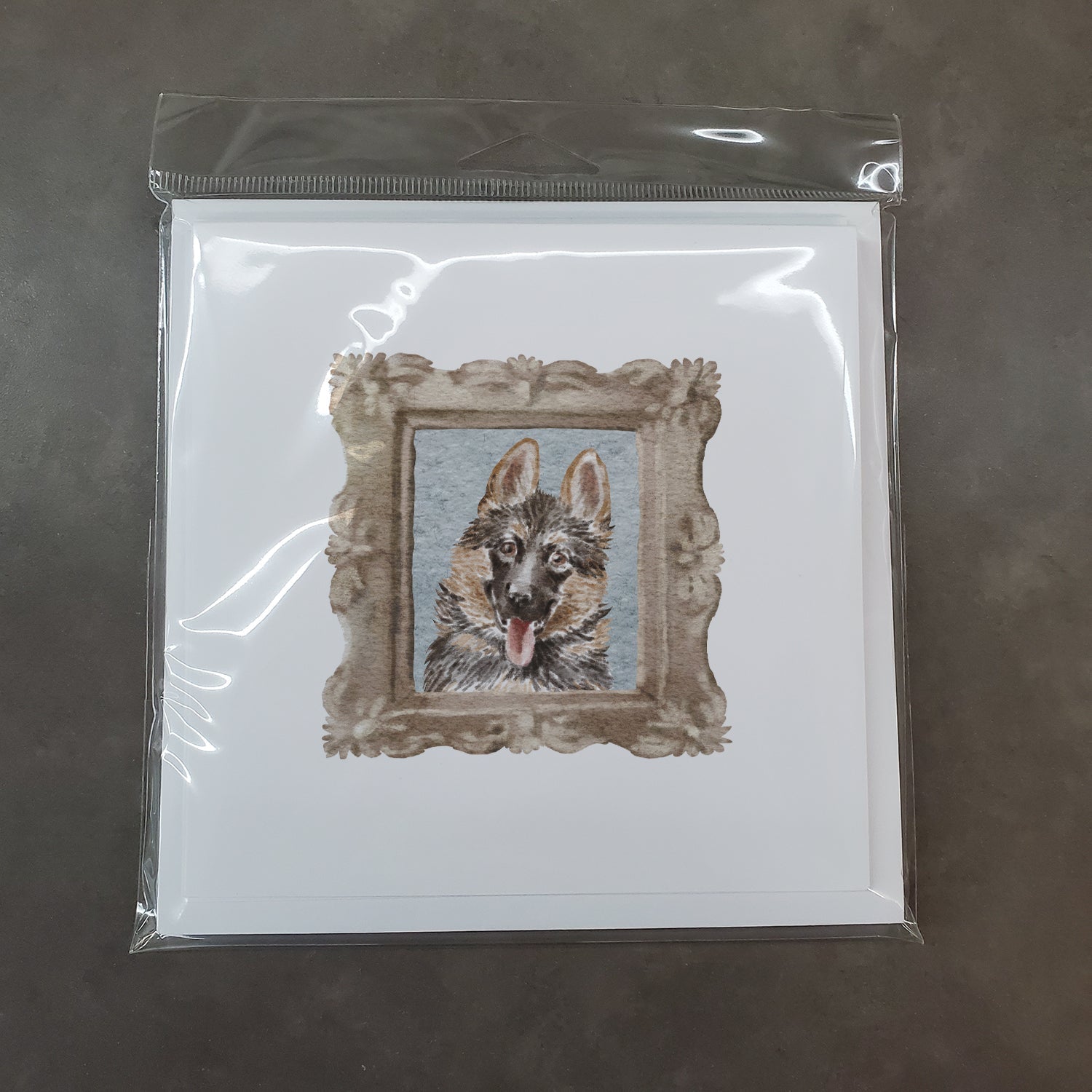 German Shepherd Smile Pretty as a Picture Square Greeting Cards and Envelopes Pack of 8 Blank Cards with Envelopes Blank Thank You Note Greeting Cards Stationery