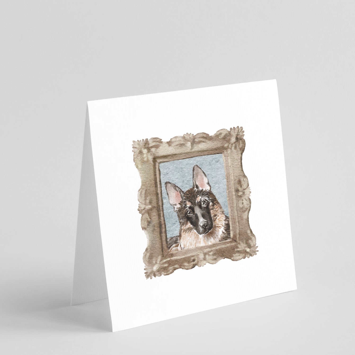 German Shepherd Head Tilt Pretty as a Picture Square Greeting Cards and Envelopes Pack of 8 Blank Cards with Envelopes Blank Thank You Note Greeting Cards Stationery