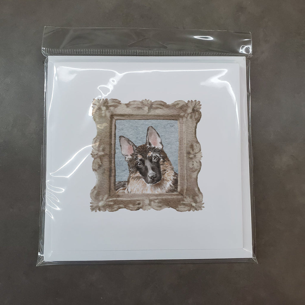 German Shepherd Head Tilt Pretty as a Picture Square Greeting Cards and Envelopes Pack of 8 Blank Cards with Envelopes Blank Thank You Note Greeting Cards Stationery