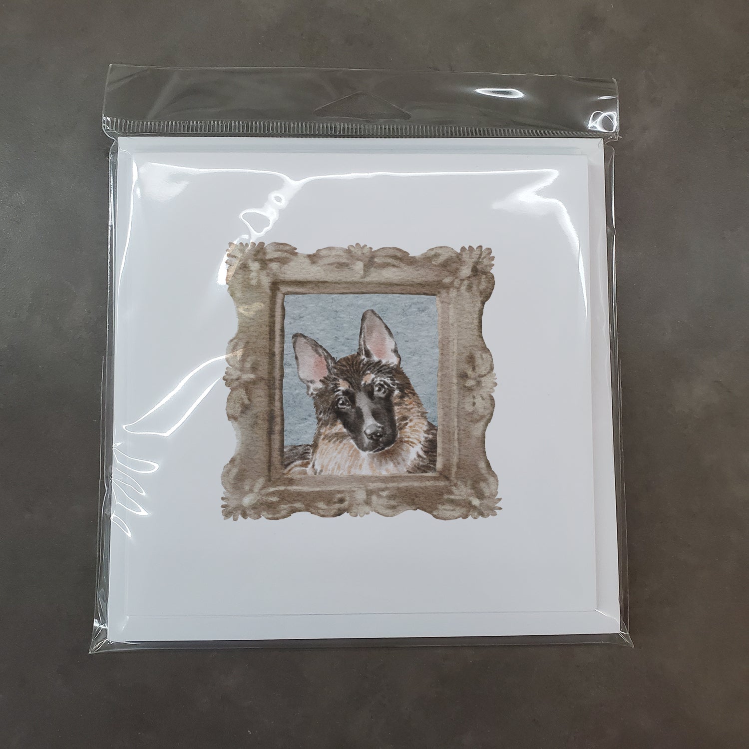 German Shepherd Head Tilt Pretty as a Picture Square Greeting Cards and Envelopes Pack of 8 Blank Cards with Envelopes Blank Thank You Note Greeting Cards Stationery