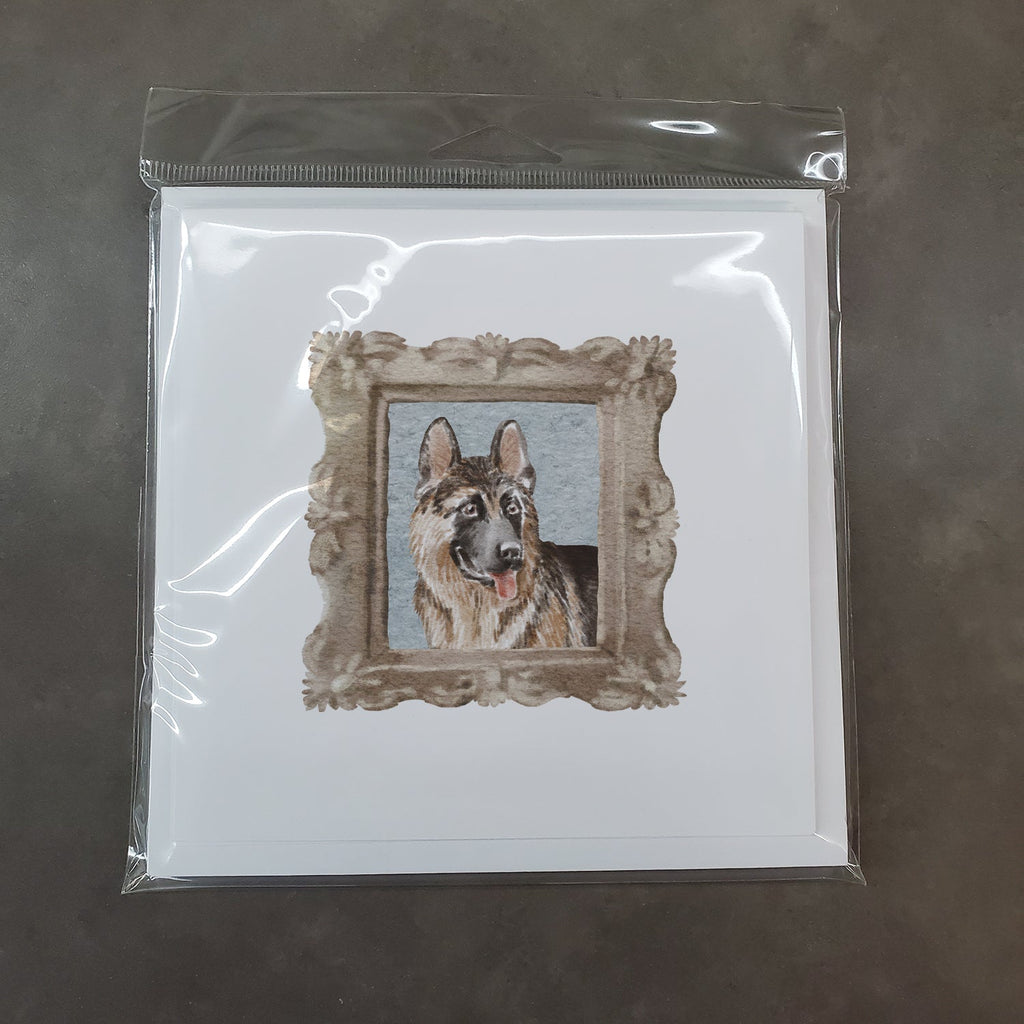 German Shepherd Side View Smile Pretty as a Picture Square Greeting Cards and Envelopes Pack of 8 Blank Cards with Envelopes Blank Thank You Note Greeting Cards Stationery