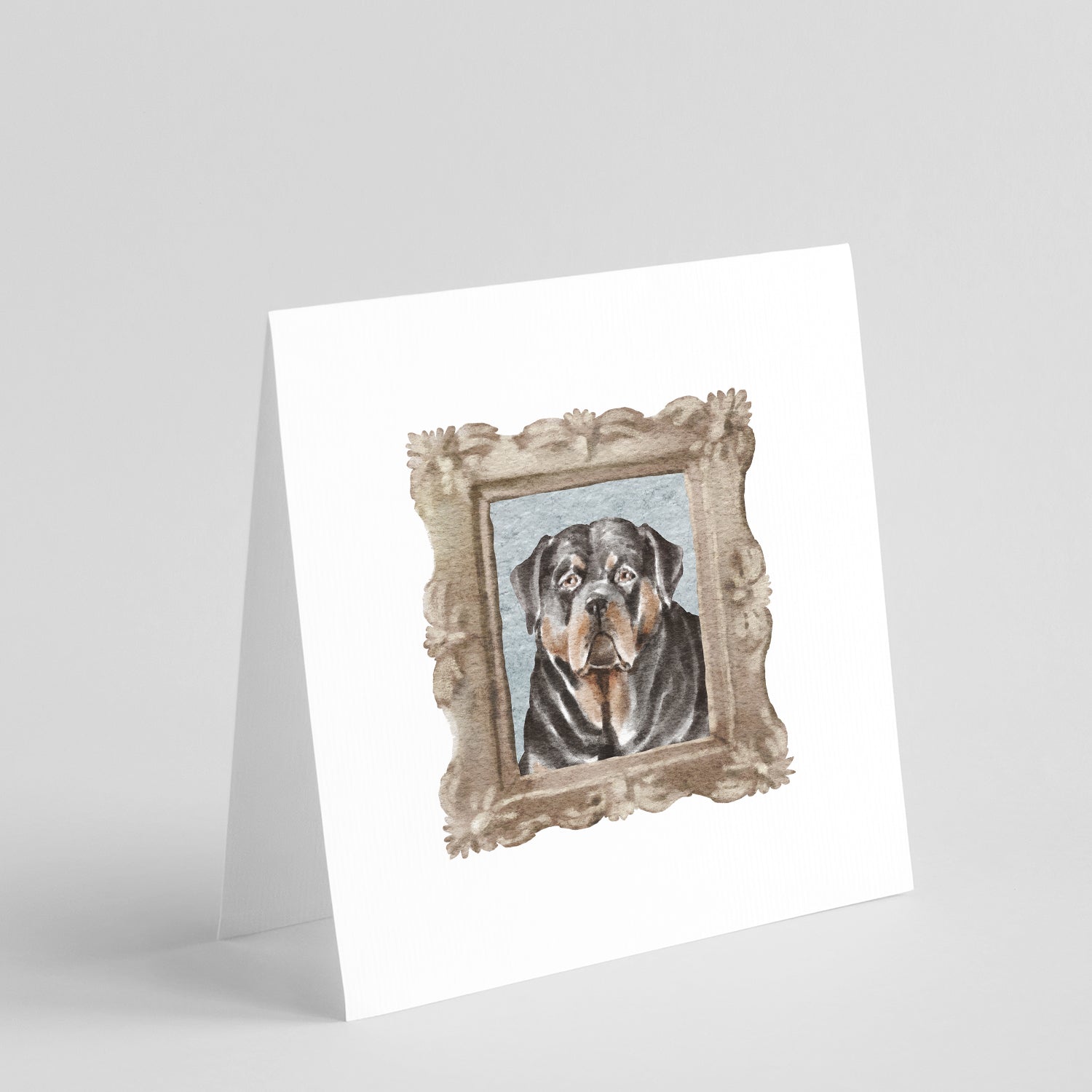 Rottweiler Front View Pretty as a Picture Square Greeting Cards and Envelopes Pack of 8 Blank Cards with Envelopes Blank Thank You Note Greeting Cards Stationery