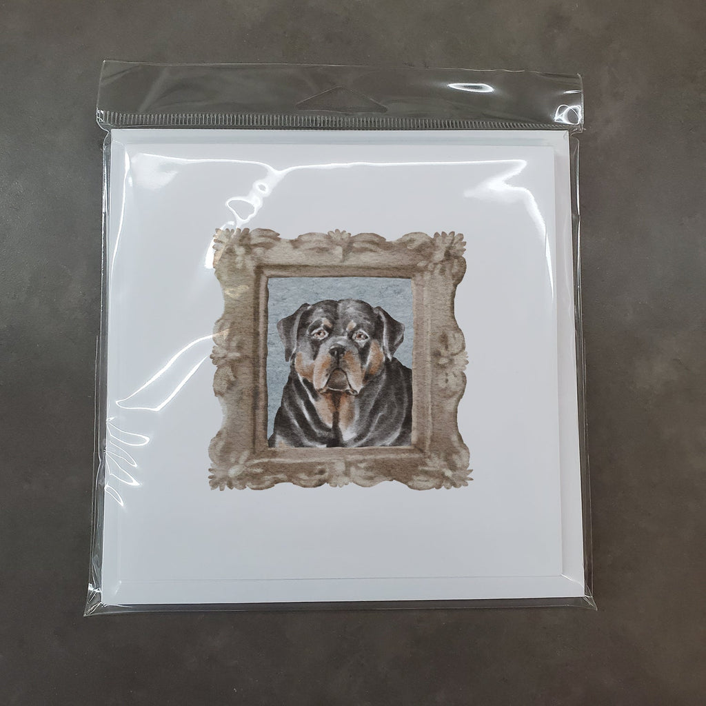 Rottweiler Front View Pretty as a Picture Square Greeting Cards and Envelopes Pack of 8 Blank Cards with Envelopes Blank Thank You Note Greeting Cards Stationery