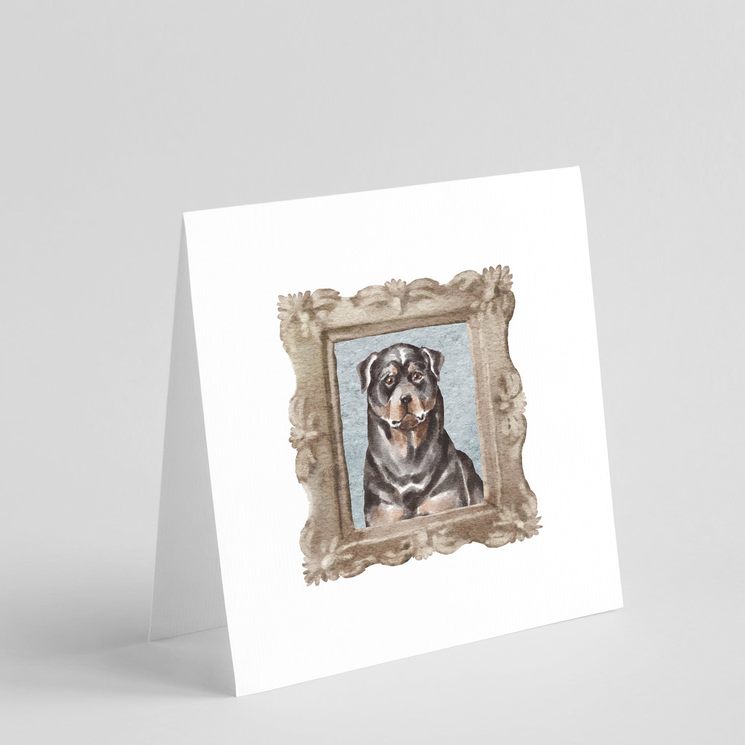 Rottweiler Front View 2 Pretty as a Picture Square Greeting Cards and Envelopes Pack of 8 Blank Cards with Envelopes Blank Thank You Note Greeting Cards Stationery