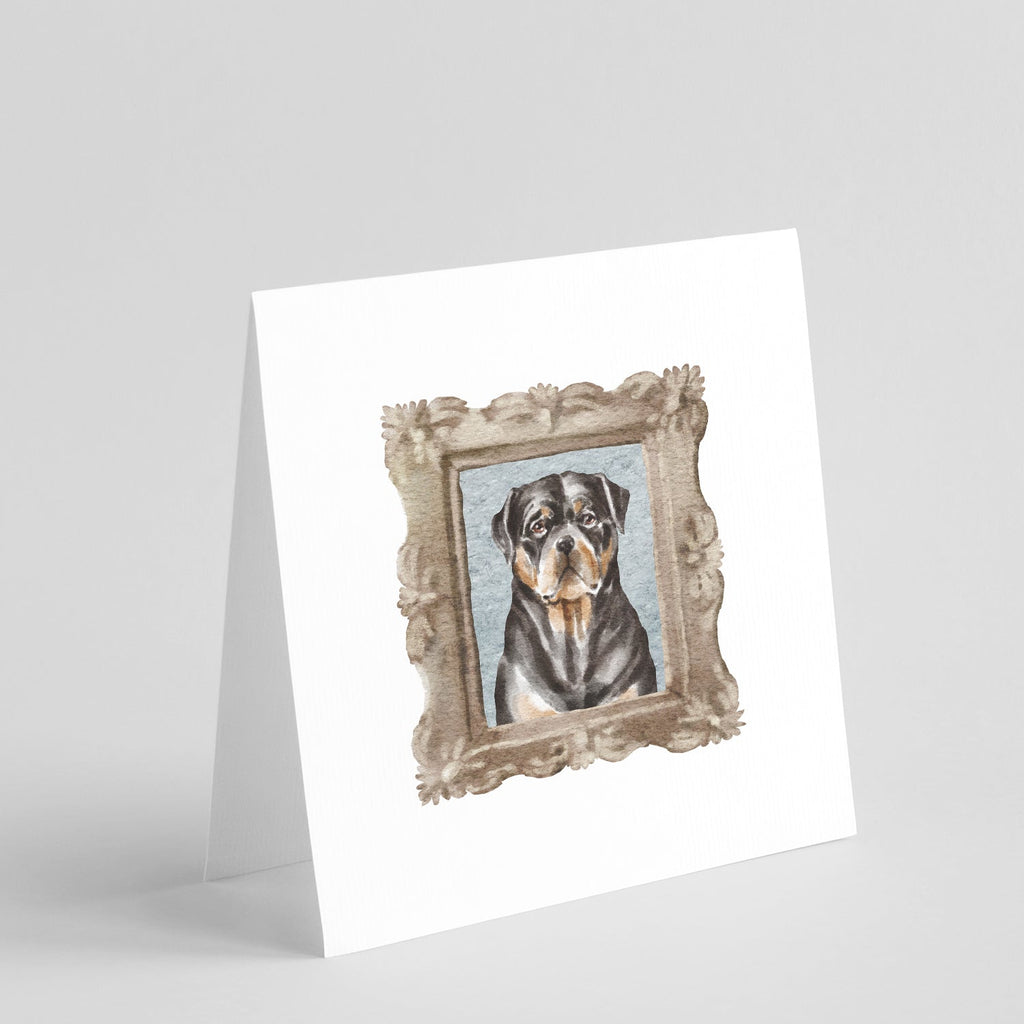 Rottweiler Front View 3 Pretty as a Picture Square Greeting Cards and Envelopes Pack of 8 Blank Cards with Envelopes Blank Thank You Note Greeting Cards Stationery