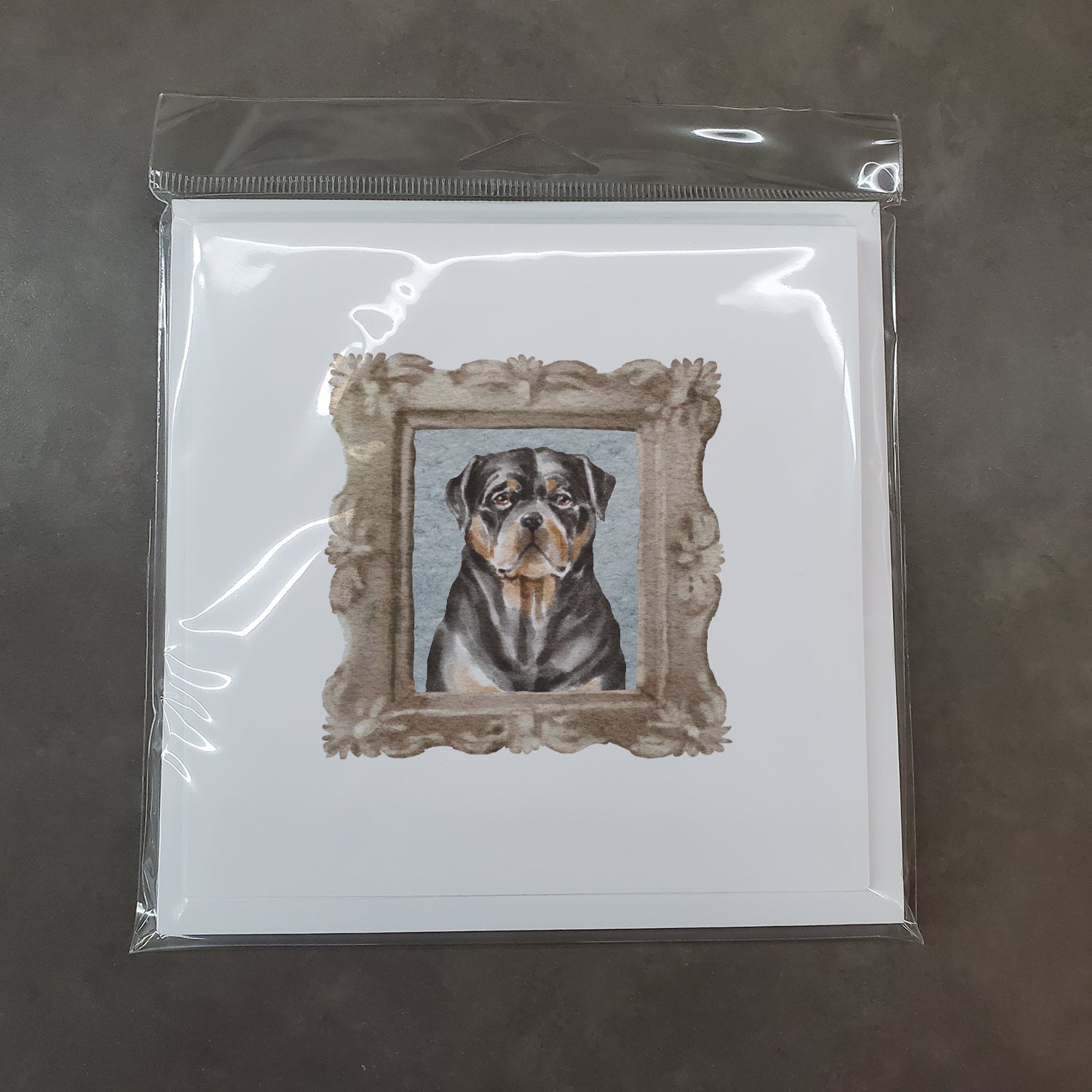 Rottweiler Front View 3 Pretty as a Picture Square Greeting Cards and Envelopes Pack of 8 Blank Cards with Envelopes Blank Thank You Note Greeting Cards Stationery