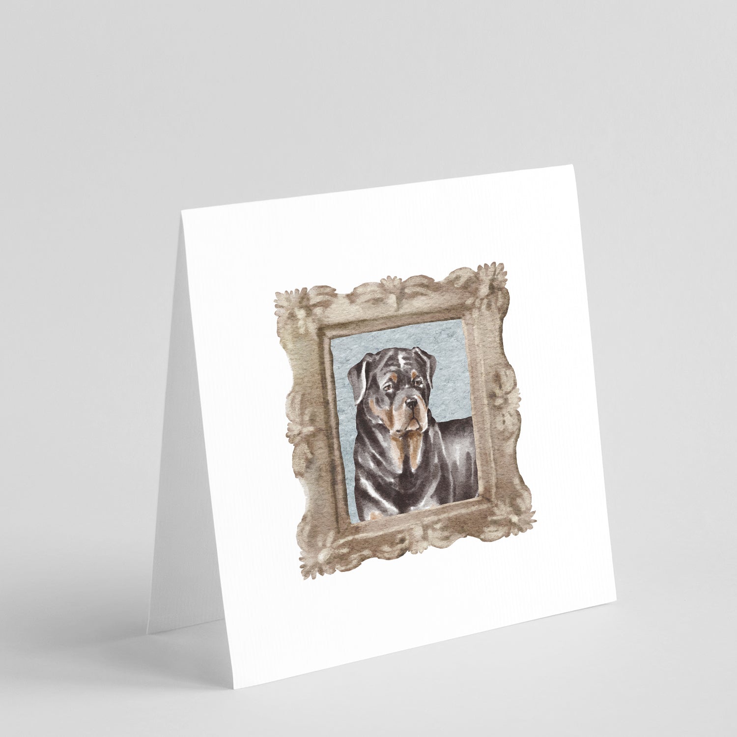 Rottweiler Front View 4 Pretty as a Picture Square Greeting Cards and Envelopes Pack of 8 Blank Cards with Envelopes Blank Thank You Note Greeting Cards Stationery