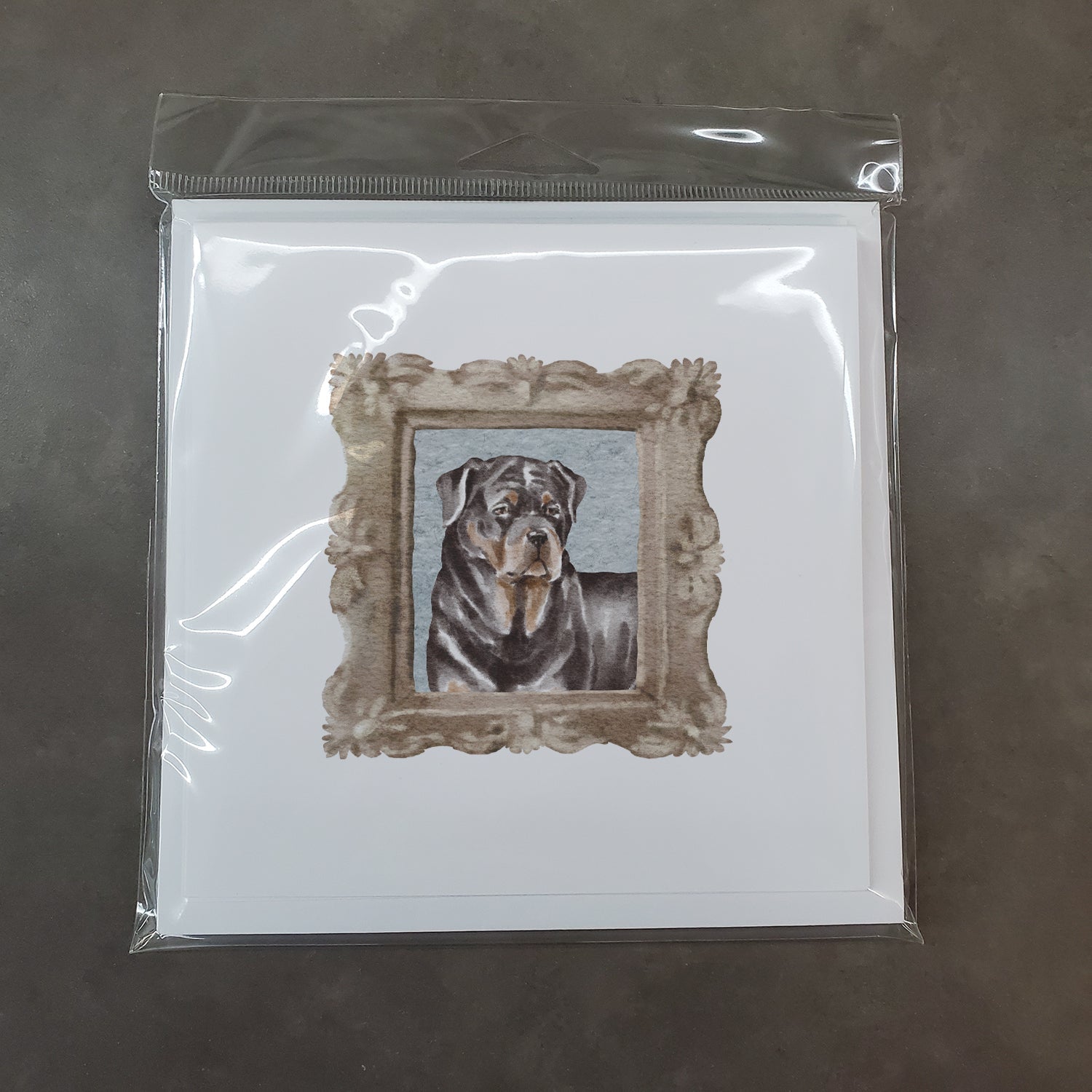 Rottweiler Front View 4 Pretty as a Picture Square Greeting Cards and Envelopes Pack of 8 Blank Cards with Envelopes Blank Thank You Note Greeting Cards Stationery