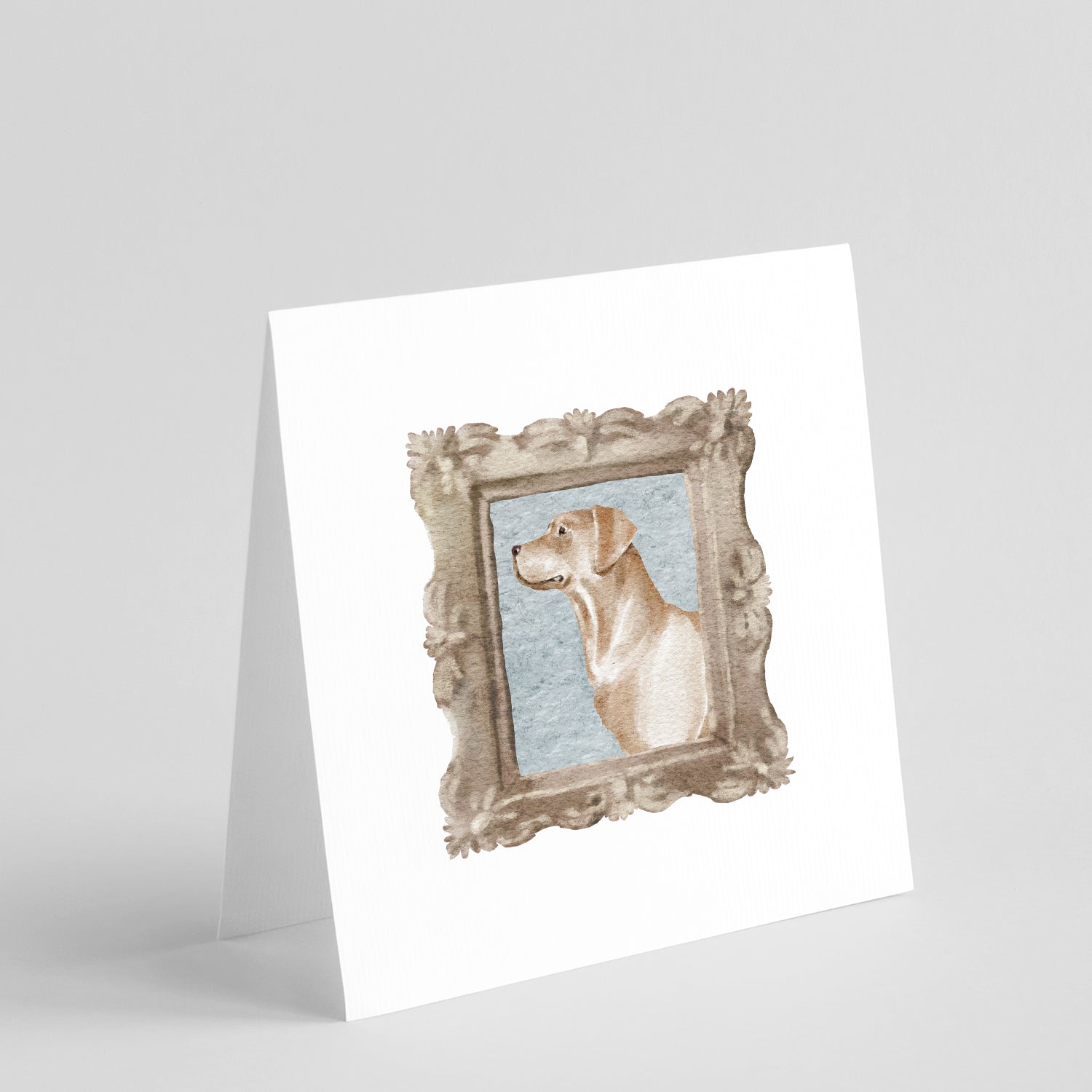 Labrador Retriever Yellow Side View Pretty as a Picture Square Greeting Cards and Envelopes Pack of 8 Blank Cards with Envelopes Blank Thank You Note Greeting Cards Stationery