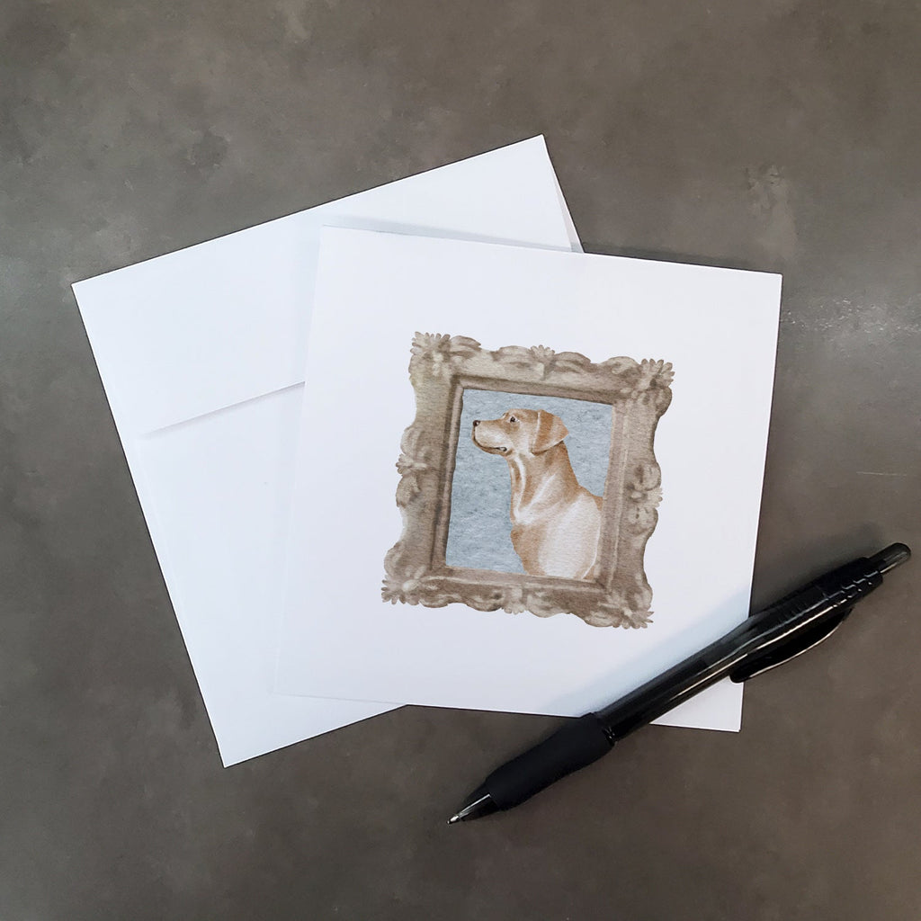 Labrador Retriever Yellow Side View Pretty as a Picture Square Greeting Cards and Envelopes Pack of 8 Blank Cards with Envelopes Blank Thank You Note Greeting Cards Stationery