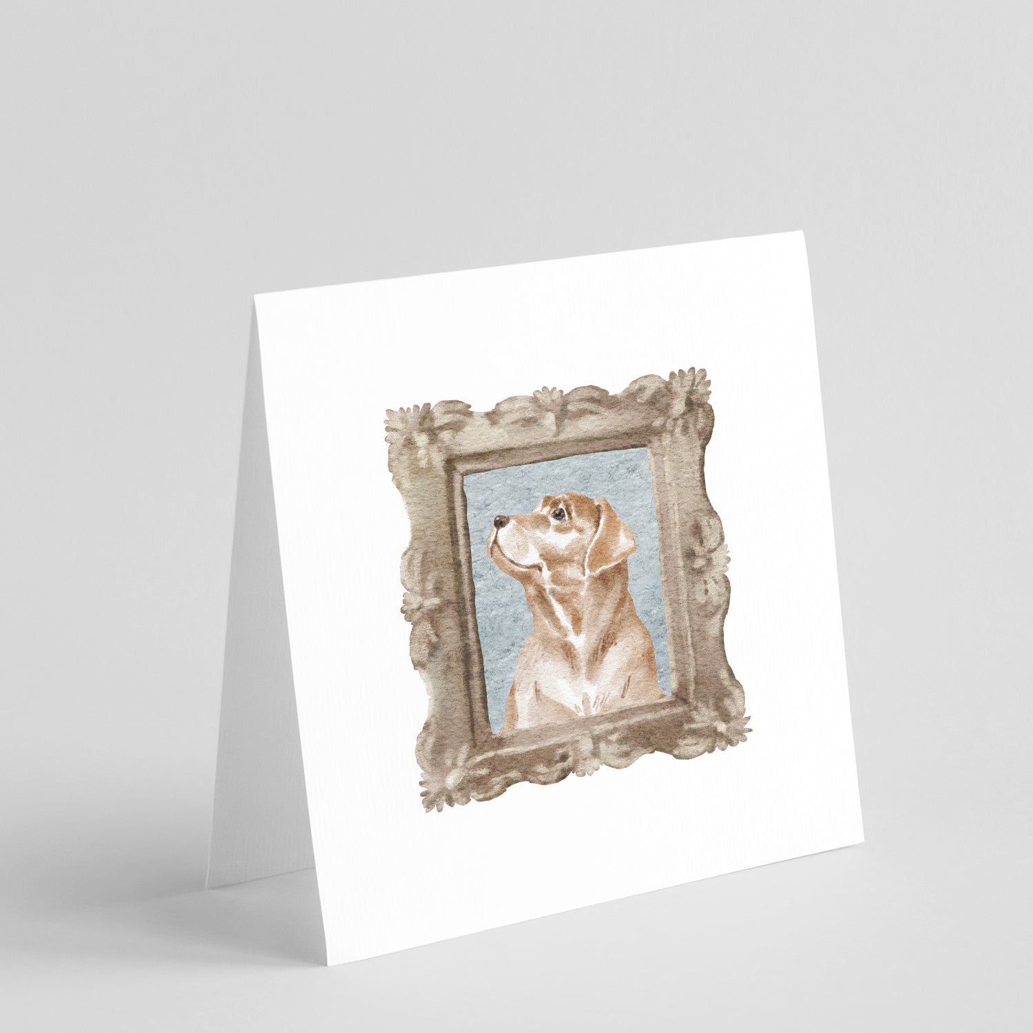 Labrador Retriever Yellow Side View Pretty as a Picture Square Greeting Cards and Envelopes Pack of 8 Blank Cards with Envelopes Blank Thank You Note Greeting Cards Stationery