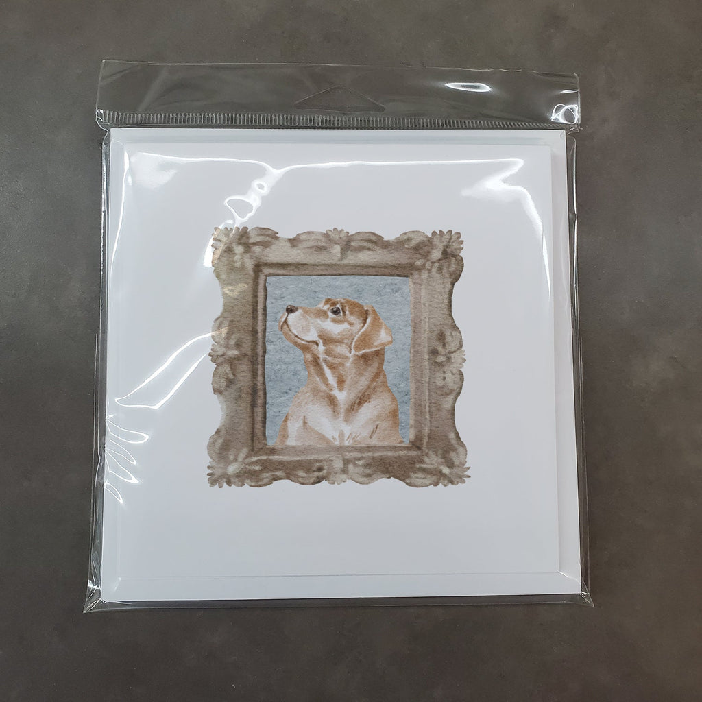 Labrador Retriever Yellow Side View Pretty as a Picture Square Greeting Cards and Envelopes Pack of 8 Blank Cards with Envelopes Blank Thank You Note Greeting Cards Stationery
