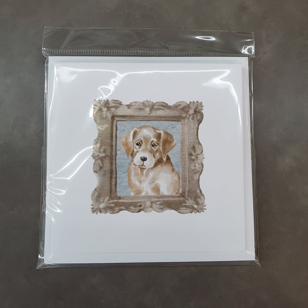 Labrador Retriever Yellow Puppy Front View Pretty as a Picture Square Greeting Cards and Envelopes Pack of 8 Blank Cards with Envelopes Blank Thank You Note Greeting Cards Stationery