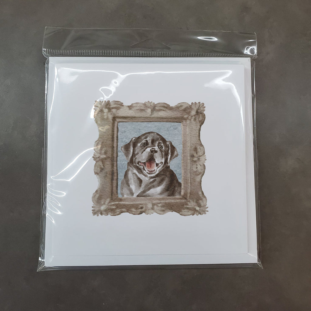 Labrador Retriever Black Puppy Smile Pretty as a Picture Square Greeting Cards and Envelopes Pack of 8 Blank Cards with Envelopes Blank Thank You Note Greeting Cards Stationery
