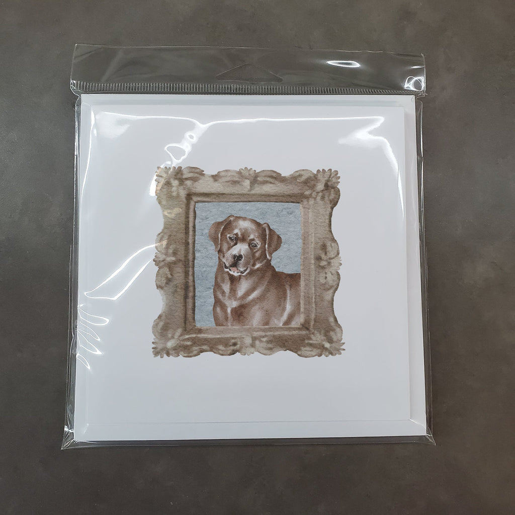 Labrador Retriever Chocolate Front View Pretty as a Picture Square Greeting Cards and Envelopes Pack of 8 Blank Cards with Envelopes Blank Thank You Note Greeting Cards Stationery