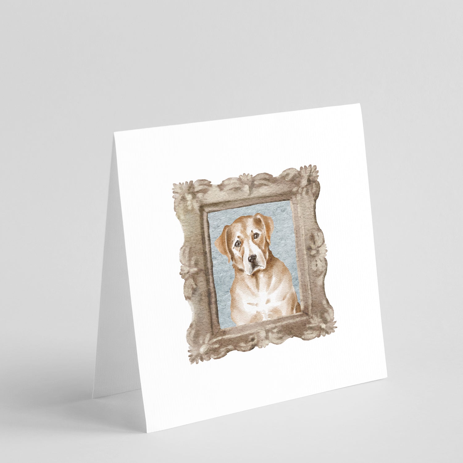 Labrador Retriever Yellow Head Tilt Pretty as a Picture Square Greeting Cards and Envelopes Pack of 8 Blank Cards with Envelopes Blank Thank You Note Greeting Cards Stationery