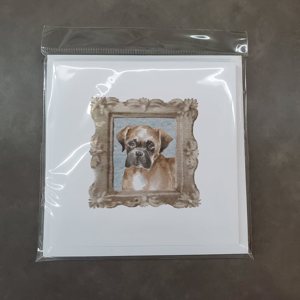 Boxer Fawn Front View Pretty as a Picture Square Greeting Cards and Envelopes Pack of 8 Blank Cards with Envelopes Blank Thank You Note Greeting Cards Stationery