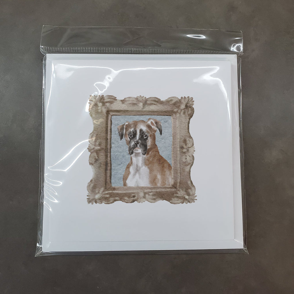 Boxer Fawn Listening Ear Pretty as a Picture Square Greeting Cards and Envelopes Pack of 8 Blank Cards with Envelopes Blank Thank You Note Greeting Cards Stationery
