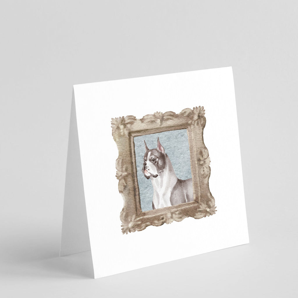 Boxer Cropped Ears Pretty as a Picture Square Greeting Cards and Envelopes Pack of 8 Blank Cards with Envelopes Blank Thank You Note Greeting Cards Stationery