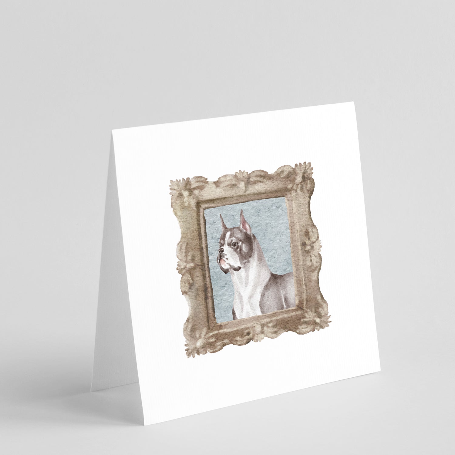 Boxer Cropped Ears Pretty as a Picture Square Greeting Cards and Envelopes Pack of 8 Blank Cards with Envelopes Blank Thank You Note Greeting Cards Stationery