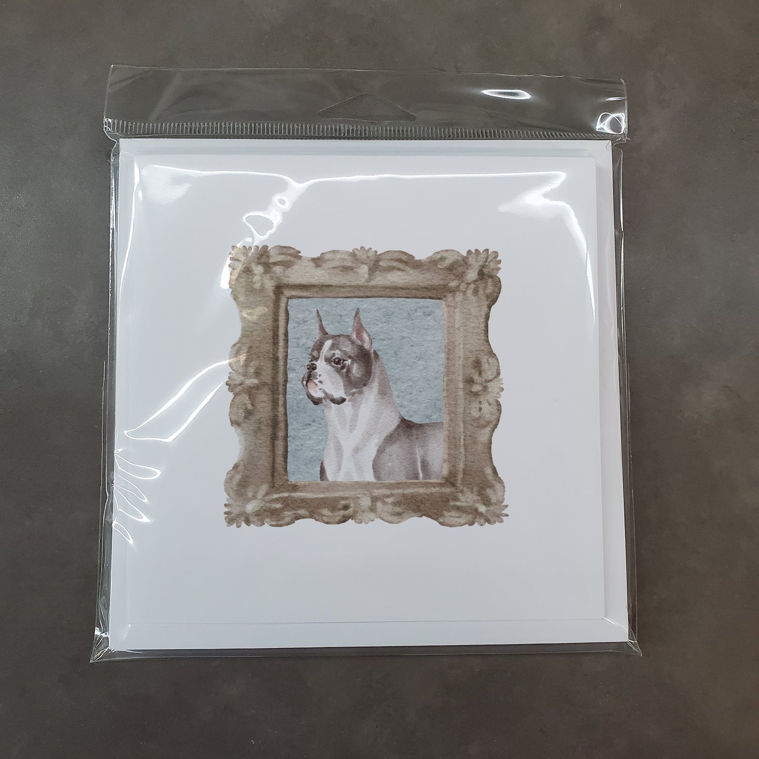 Boxer Cropped Ears Pretty as a Picture Square Greeting Cards and Envelopes Pack of 8 Blank Cards with Envelopes Blank Thank You Note Greeting Cards Stationery