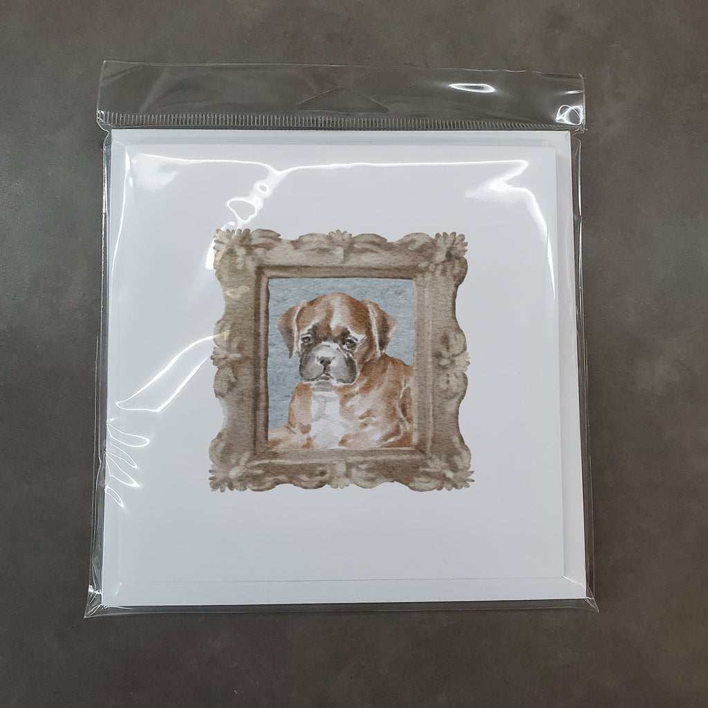 Boxer Fawn Puppy 2 Pretty as a Picture Square Greeting Cards and Envelopes Pack of 8 Blank Cards with Envelopes Blank Thank You Note Greeting Cards Stationery
