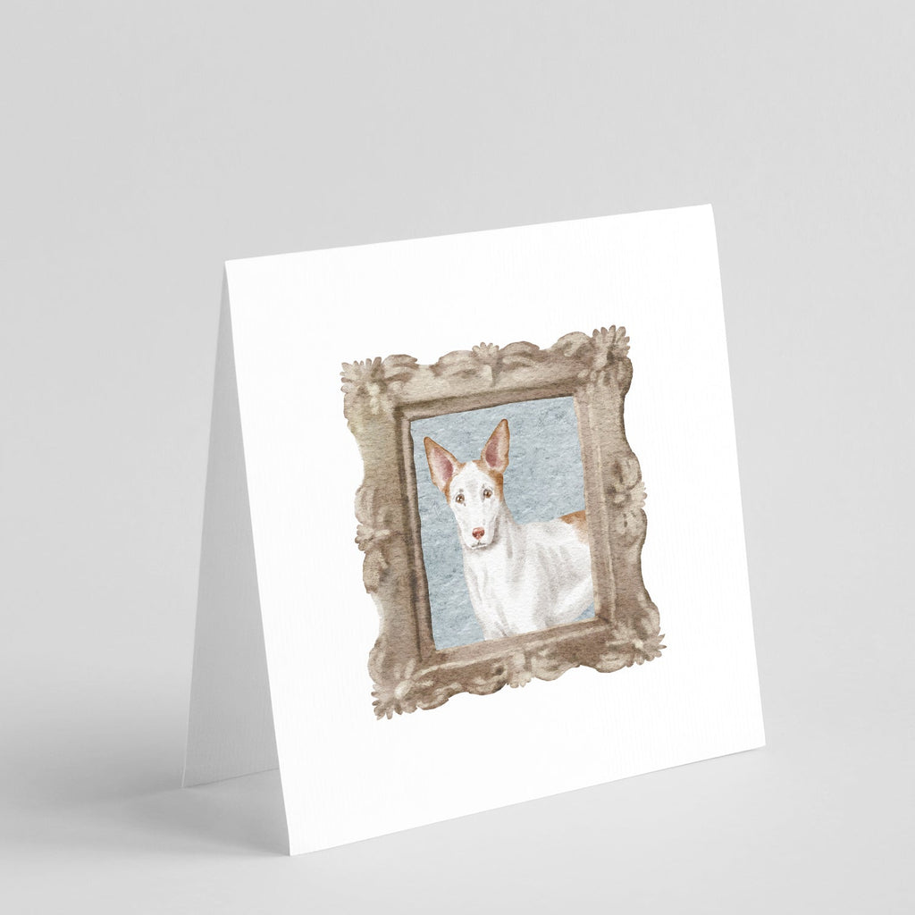 Ibizan Hound Front View Pretty as a Picture Square Greeting Cards and Envelopes Pack of 8 Blank Cards with Envelopes Blank Thank You Note Greeting Cards Stationery