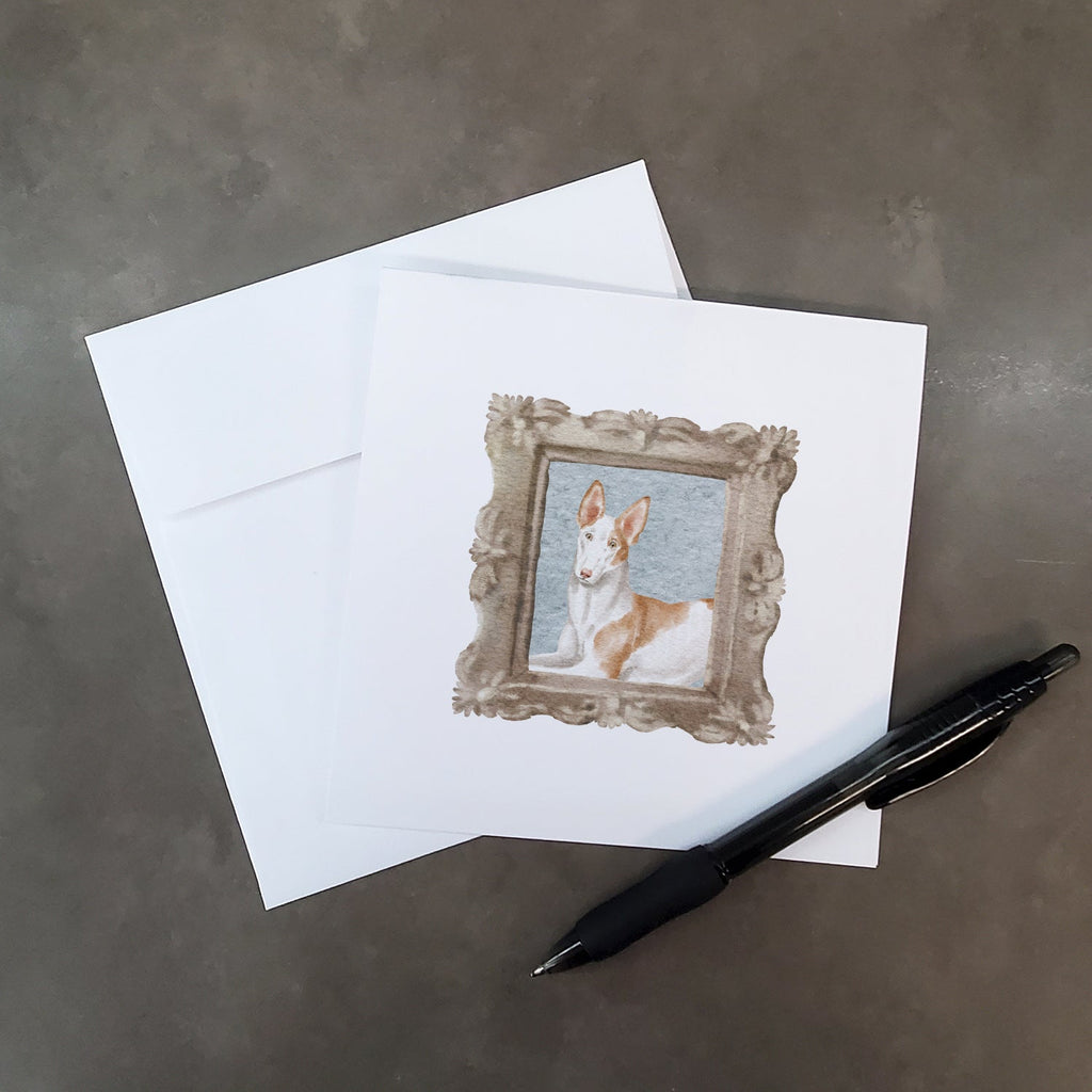 Ibizan Hound Front View 3 Pretty as a Picture Square Greeting Cards and Envelopes Pack of 8 Blank Cards with Envelopes Blank Thank You Note Greeting Cards Stationery