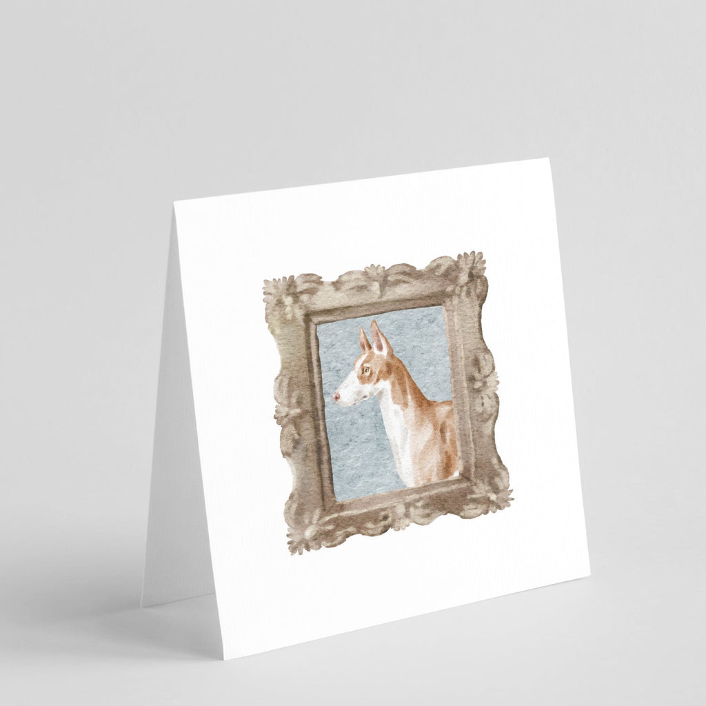 Ibizan Hound Side View Pretty as a Picture Square Greeting Cards and Envelopes Pack of 8 Blank Cards with Envelopes Blank Thank You Note Greeting Cards Stationery
