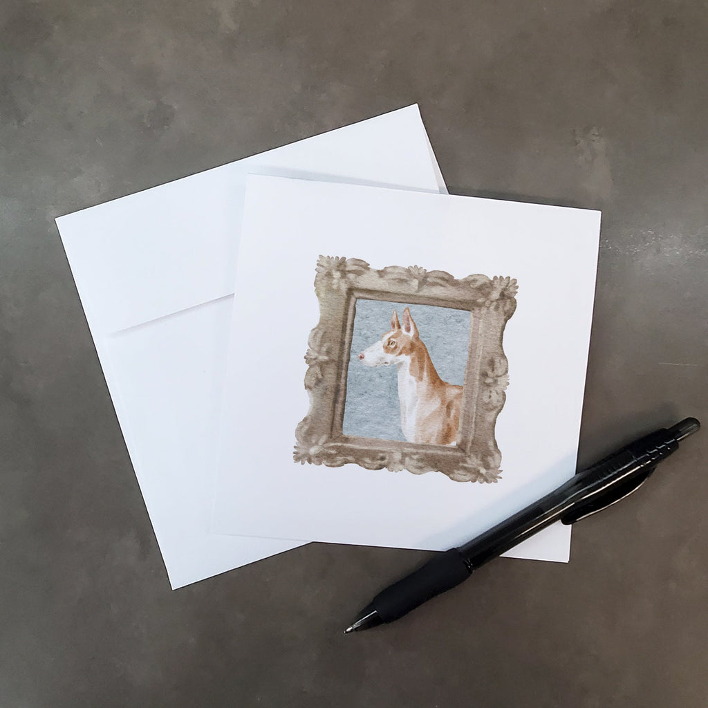 Ibizan Hound Side View Pretty as a Picture Square Greeting Cards and Envelopes Pack of 8 Blank Cards with Envelopes Blank Thank You Note Greeting Cards Stationery