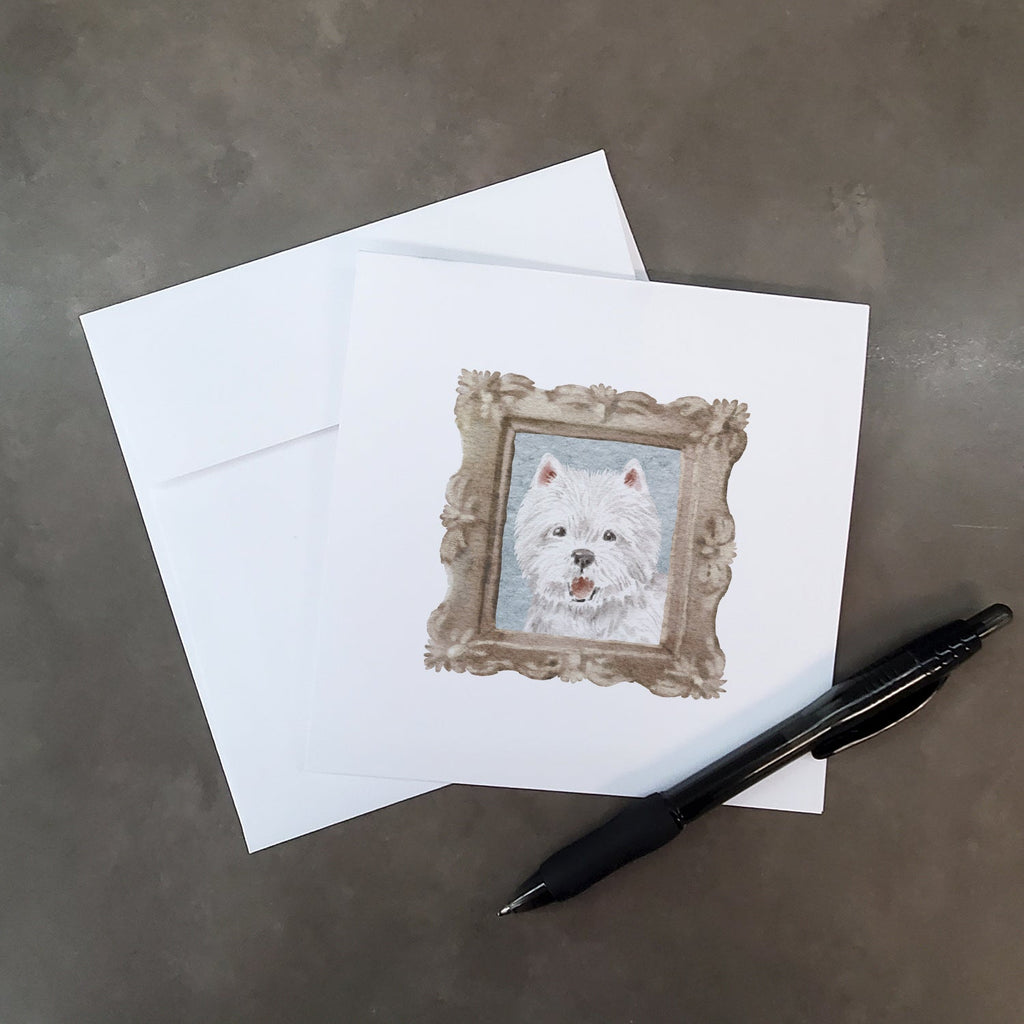 West Highland White Terrier Smile 2 Pretty as a Picture Square Greeting Cards and Envelopes Pack of 8 Blank Cards with Envelopes Blank Thank You Note Greeting Cards Stationery