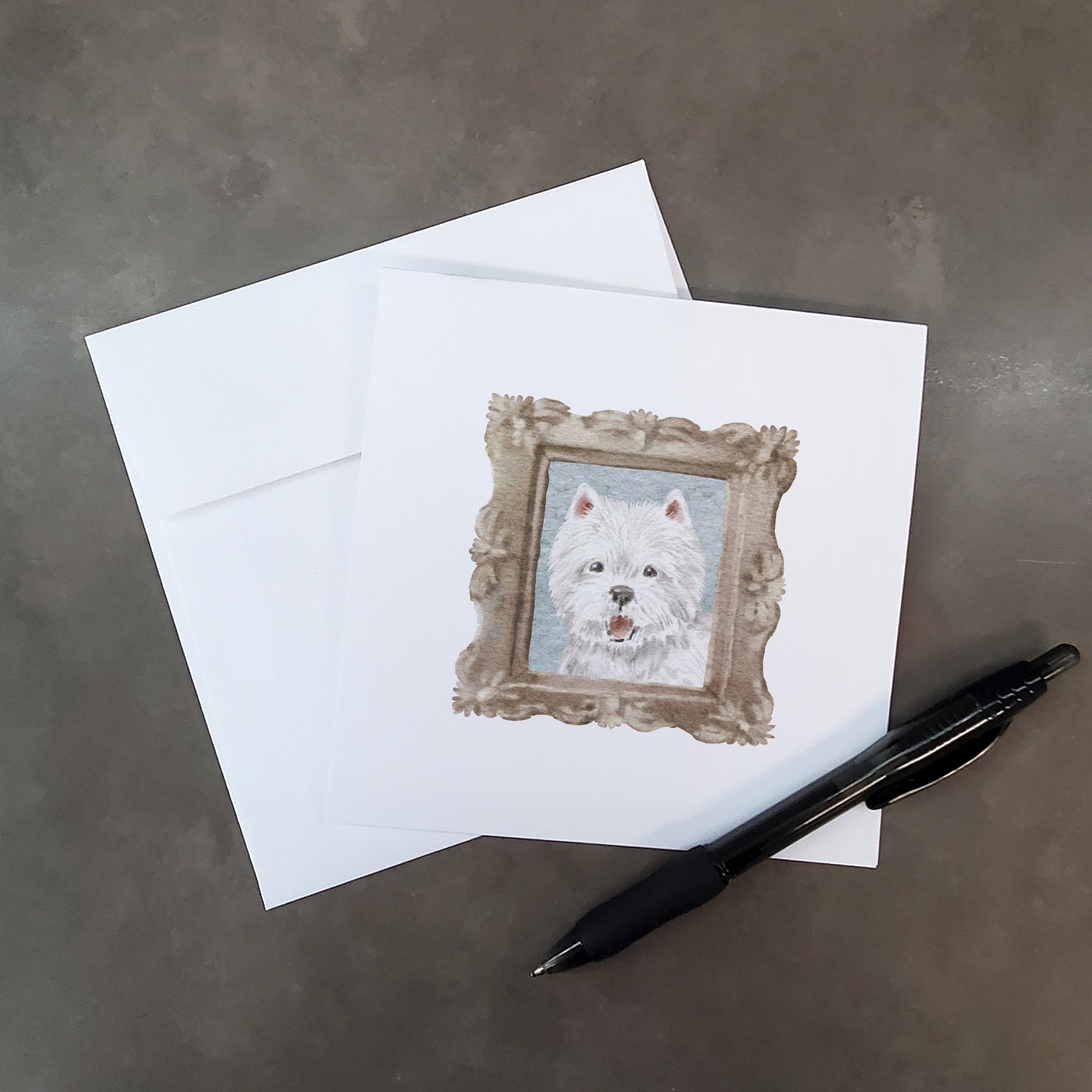 West Highland White Terrier Smile 2 Pretty as a Picture Square Greeting Cards and Envelopes Pack of 8 Blank Cards with Envelopes Blank Thank You Note Greeting Cards Stationery