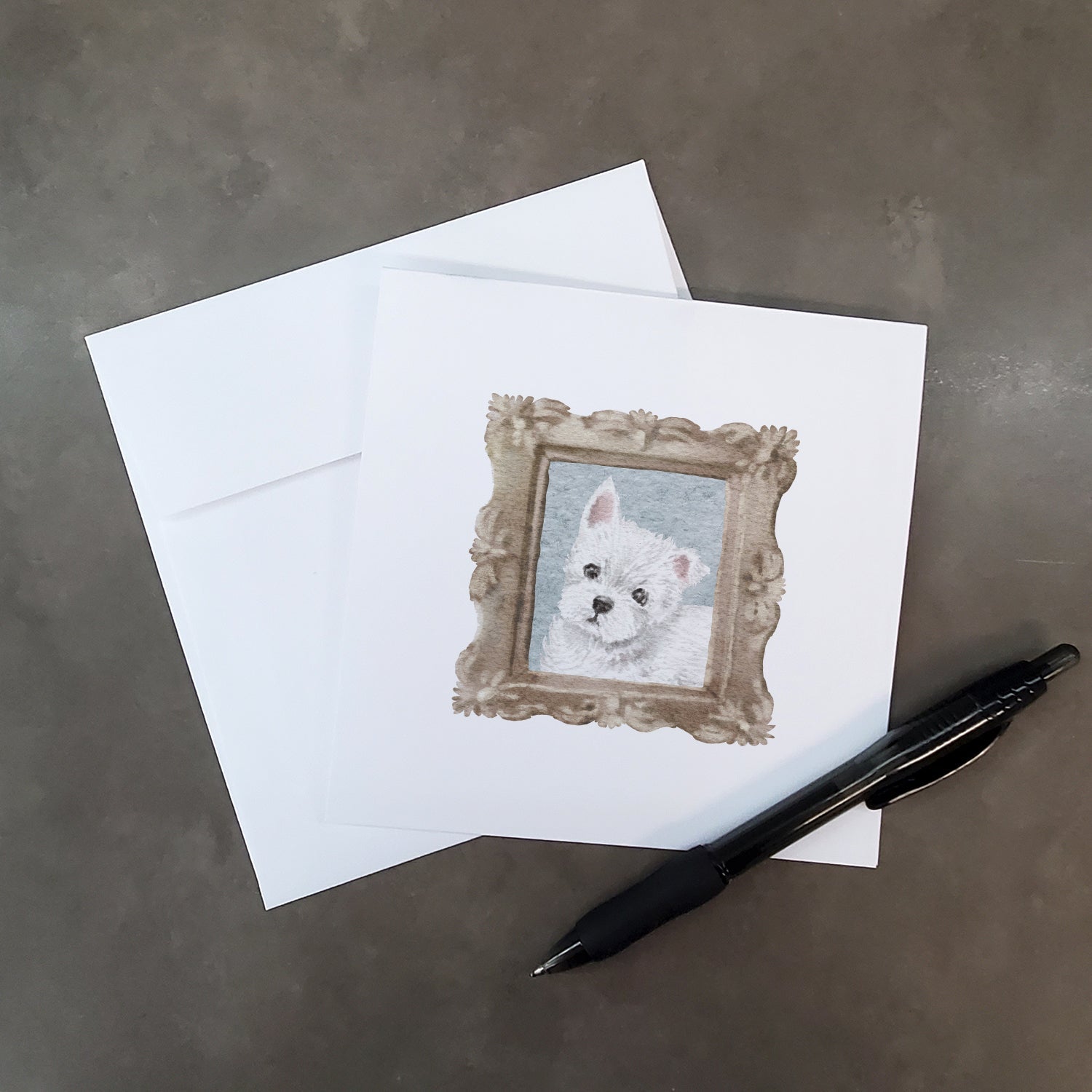 West Highland White Terrier Puppy 2 Pretty as a Picture Square Greeting Cards and Envelopes Pack of 8 Blank Cards with Envelopes Blank Thank You Note Greeting Cards Stationery