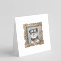 Schnauzer Grey Front View Pretty as a Picture Square Greeting Cards and Envelopes Pack of 8 Blank Cards with Envelopes Blank Thank You Note Greeting Cards Stationery