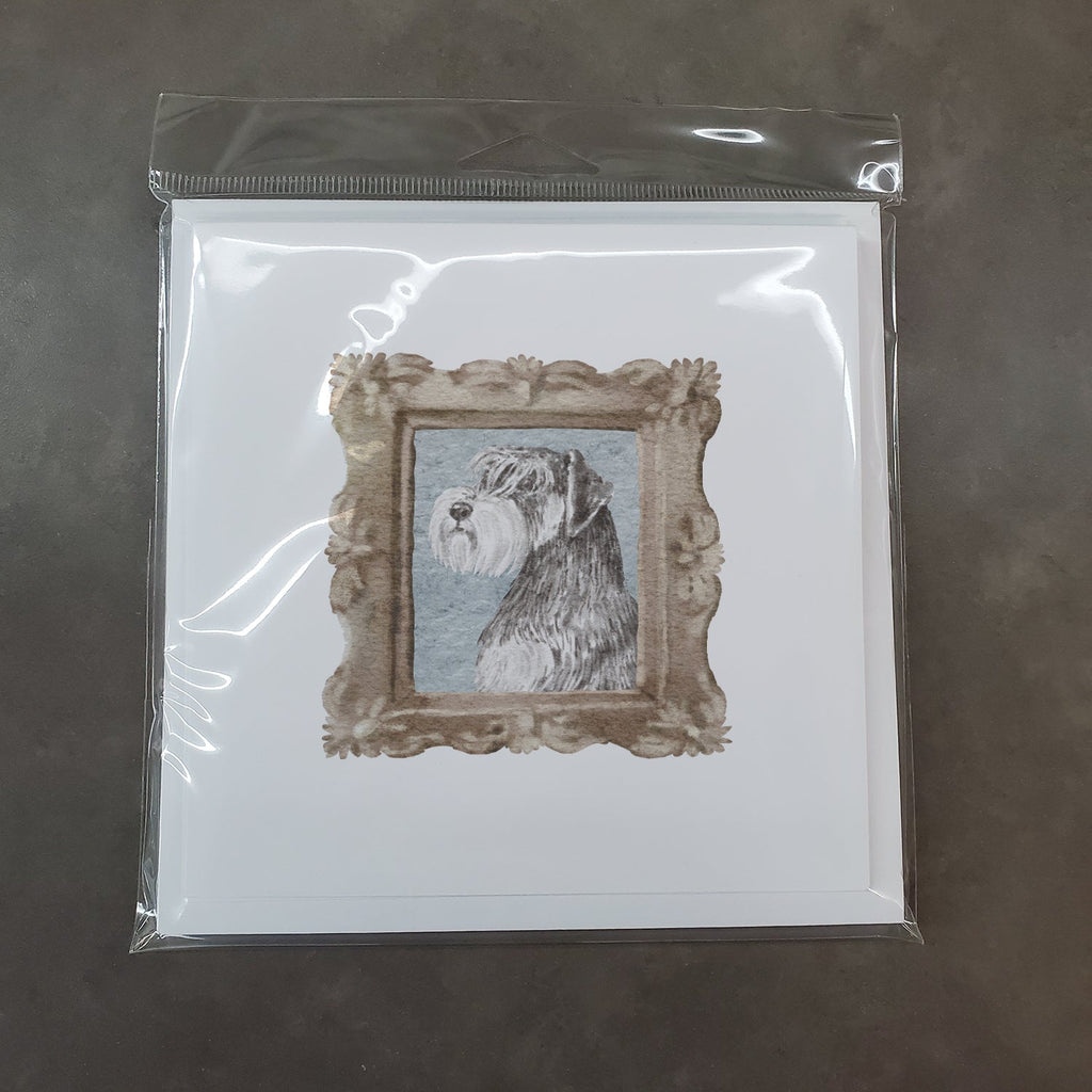 Schnauzer Side View 2 Pretty as a Picture Square Greeting Cards and Envelopes Pack of 8 Blank Cards with Envelopes Blank Thank You Note Greeting Cards Stationery