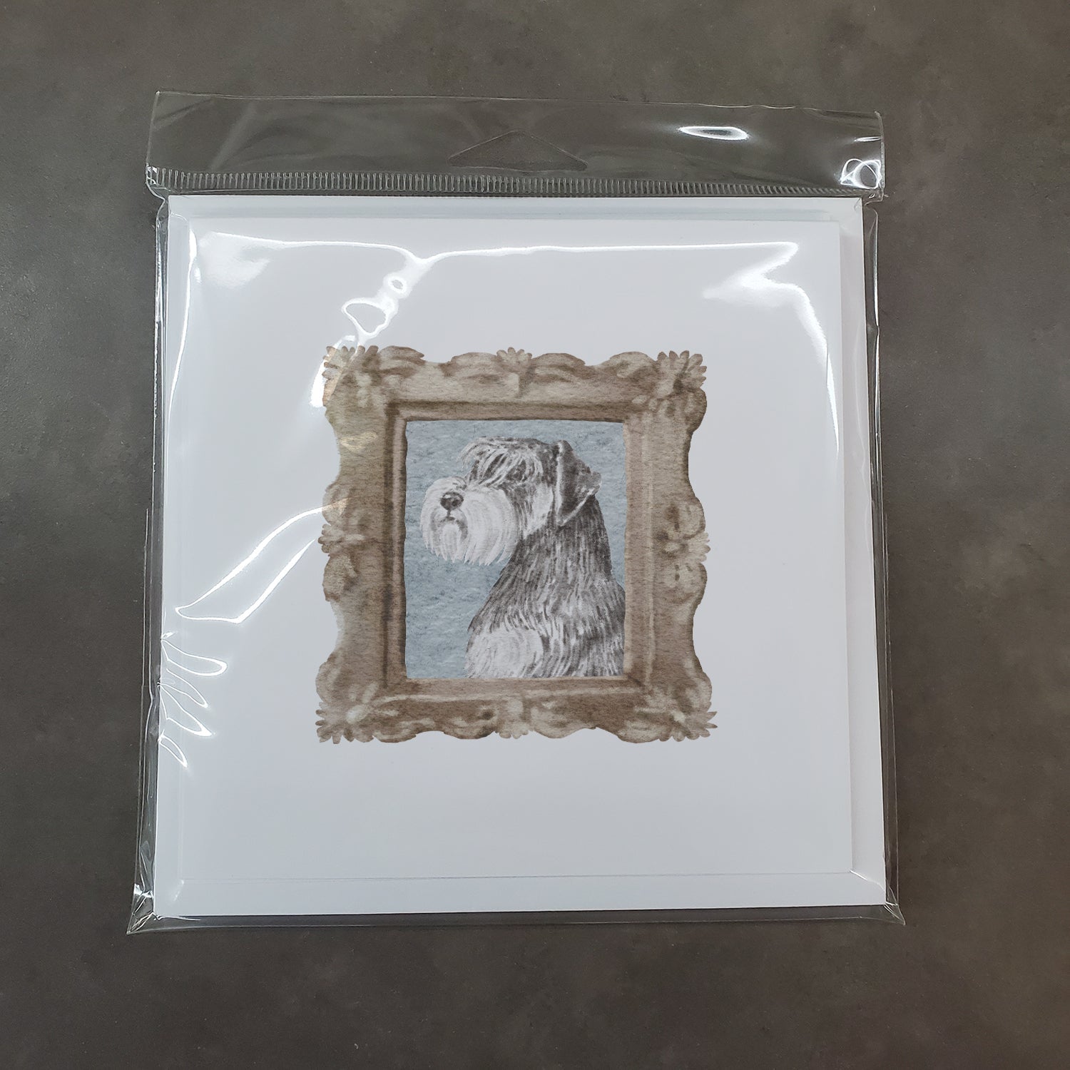 Schnauzer Side View 2 Pretty as a Picture Square Greeting Cards and Envelopes Pack of 8 Blank Cards with Envelopes Blank Thank You Note Greeting Cards Stationery