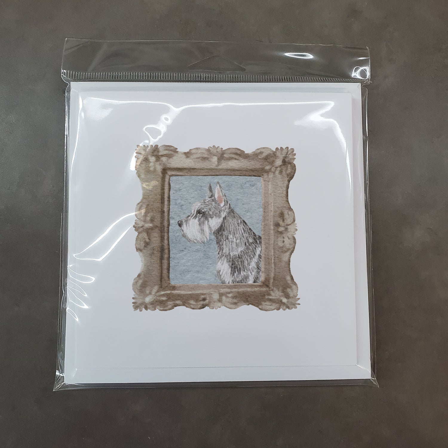Schnauzer Side View 3 Pretty as a Picture Square Greeting Cards and Envelopes Pack of 8 Blank Cards with Envelopes Blank Thank You Note Greeting Cards Stationery