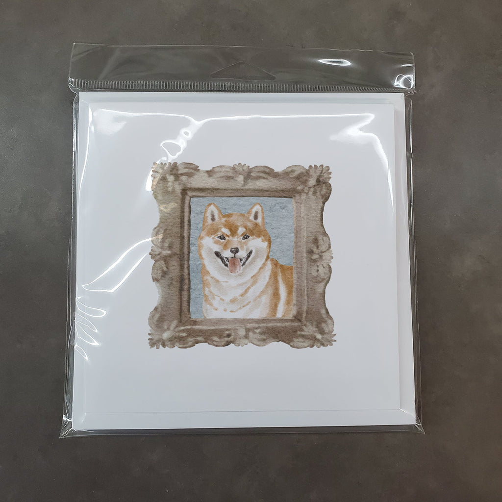 Shiba Inu Red Front View Pretty as a Picture Square Greeting Cards and Envelopes Pack of 8 Blank Cards with Envelopes Blank Thank You Note Greeting Cards Stationery