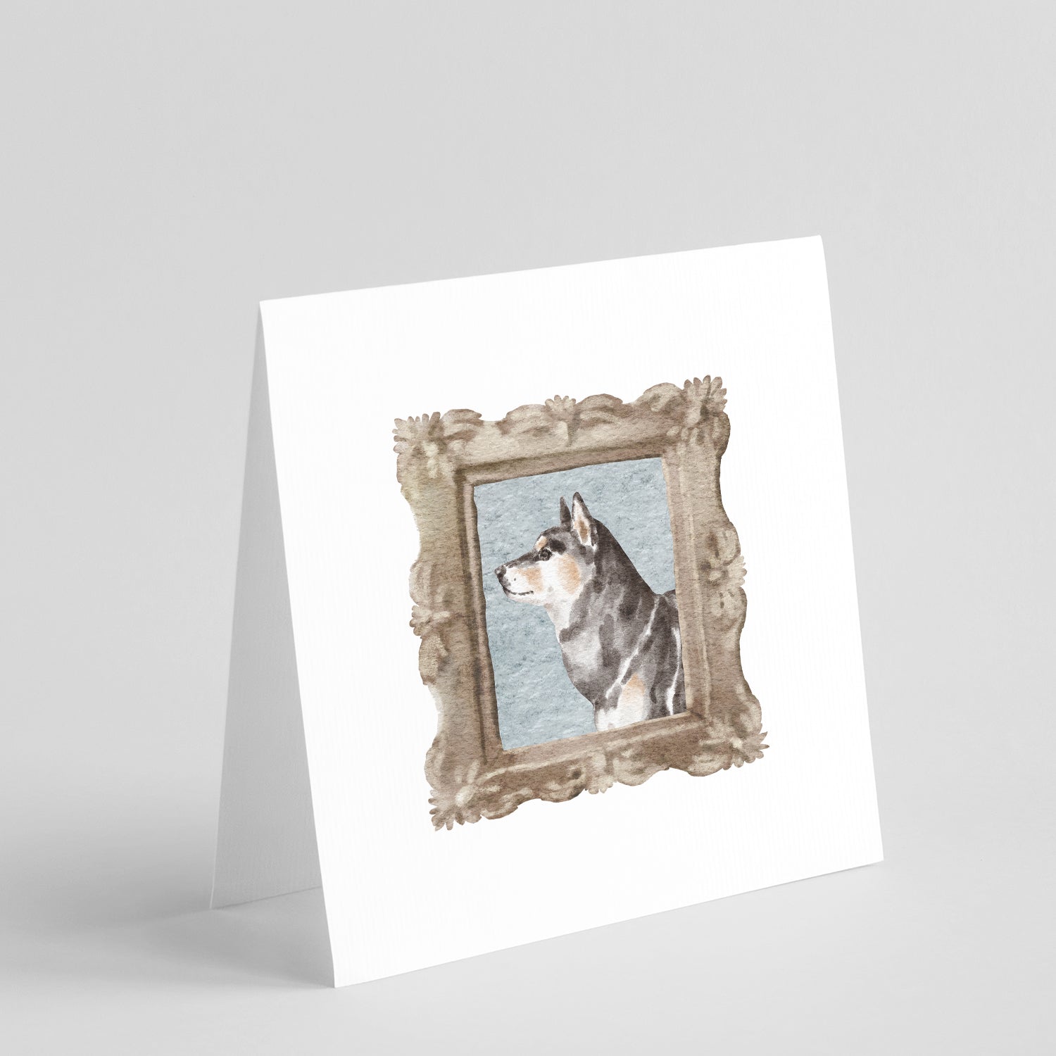Shiba Inu Sesame Side View Pretty as a Picture Square Greeting Cards and Envelopes Pack of 8 Blank Cards with Envelopes Blank Thank You Note Greeting Cards Stationery