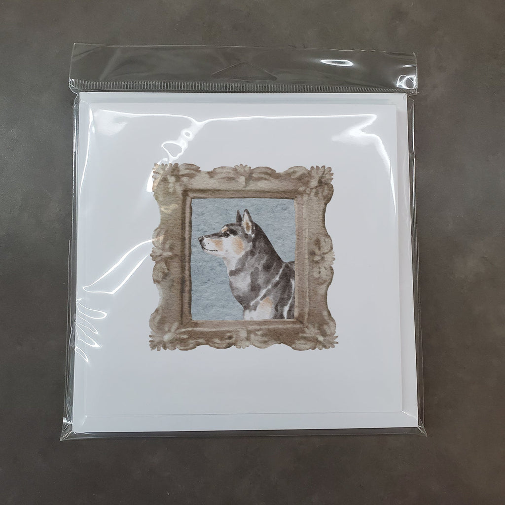 Shiba Inu Sesame Side View Pretty as a Picture Square Greeting Cards and Envelopes Pack of 8 Blank Cards with Envelopes Blank Thank You Note Greeting Cards Stationery